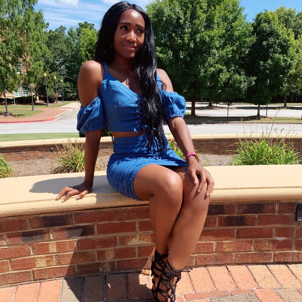 Two Piece Blue Jean skirt & top